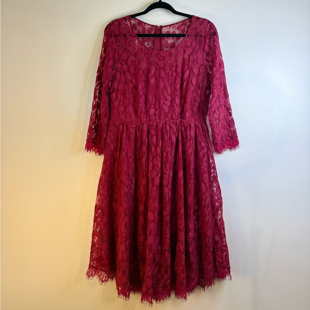 Torrid Burgundy Red Lace Dress